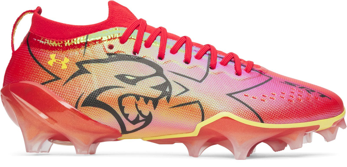 UA x Dodge Blur Pro Football Cleats - Red