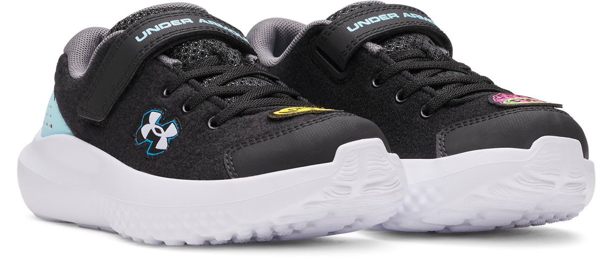UA Surge 4 Patches Boys' Pre-School Running Shoes - Black