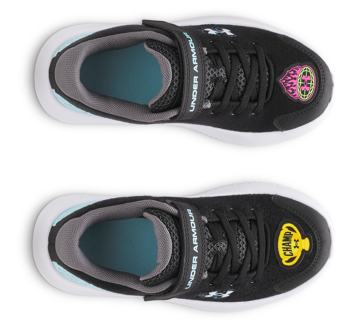 UA Surge 4 Patches Boys' Pre-School Running Shoes - Black