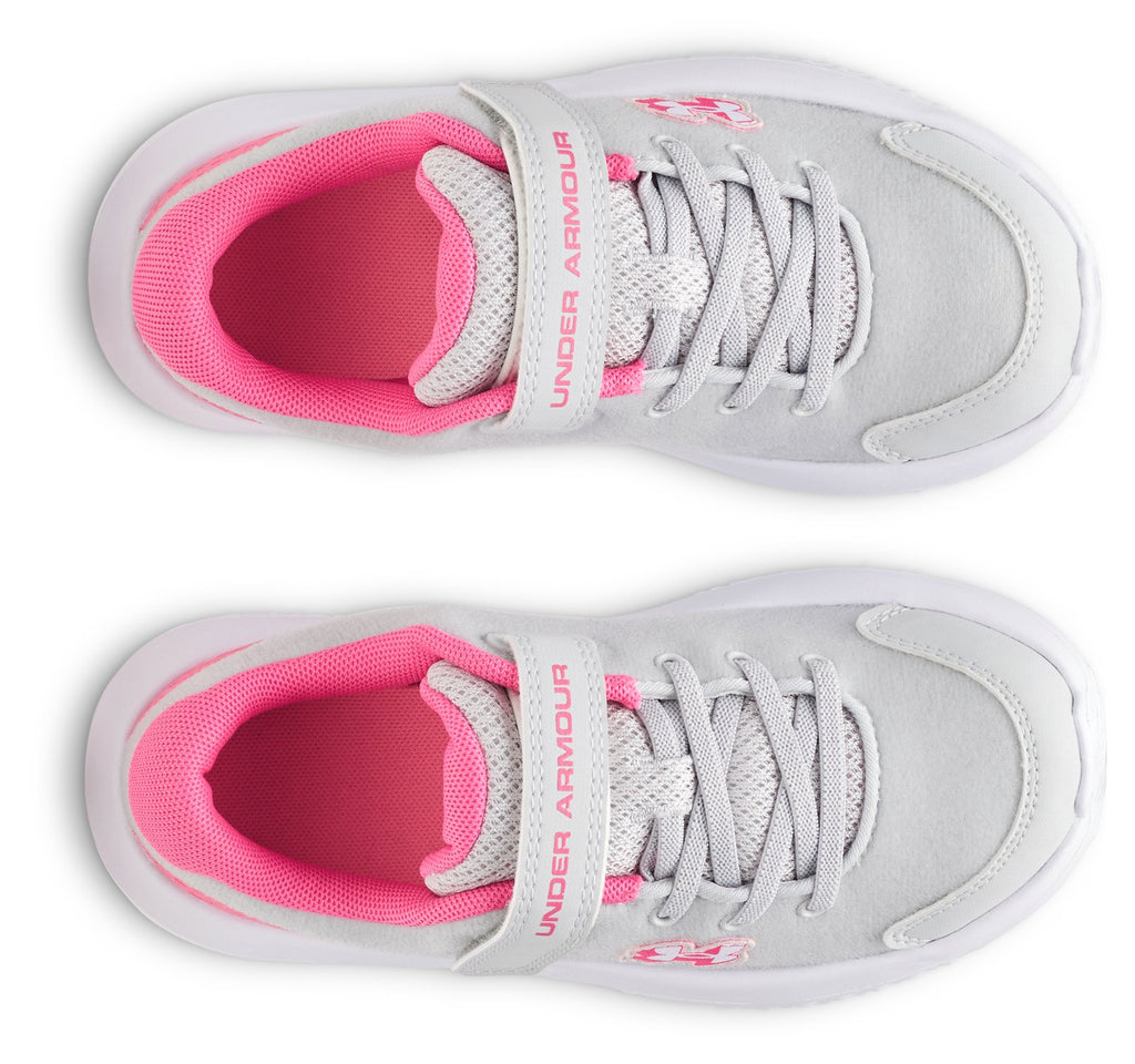 UA Surge 4 Patches Girls' Pre-School Running Shoes - Gray