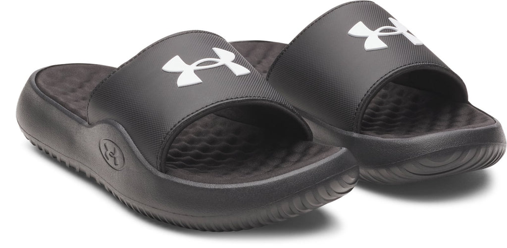 UA Ignite Pro 8 Fixed Strap Boys' Slides - Black