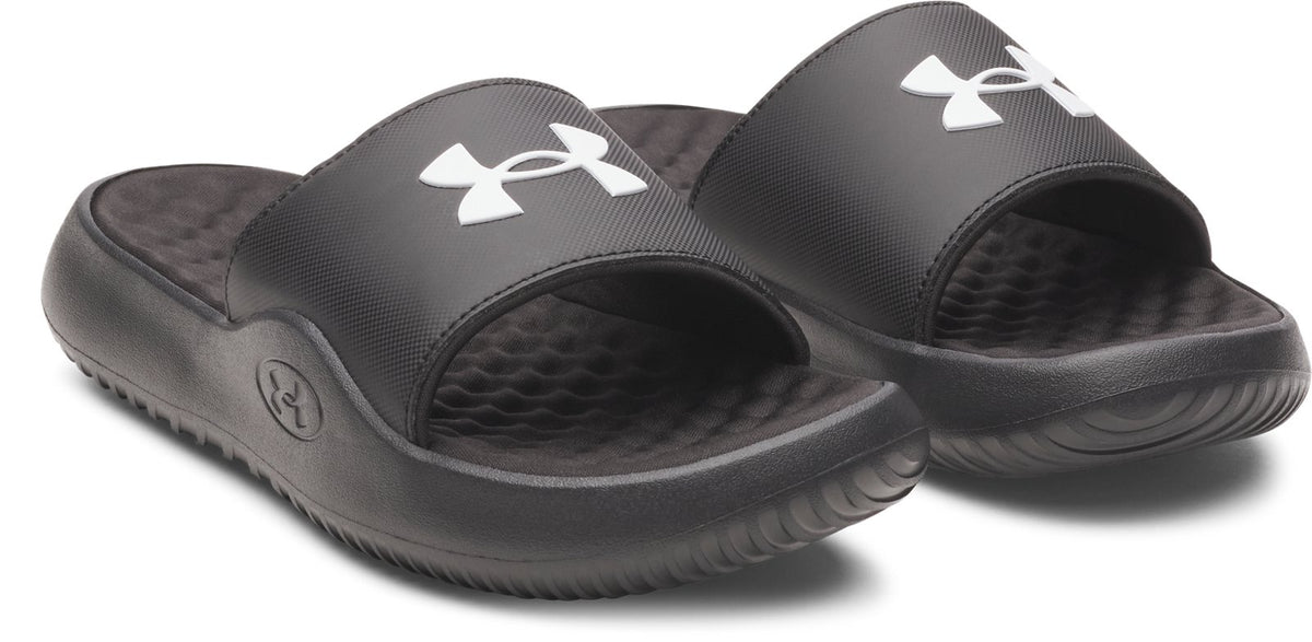 UA Ignite Pro 8 Fixed Strap Boys' Slides - Black
