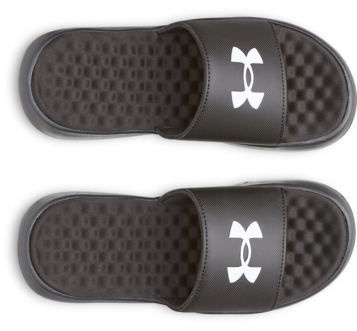 UA Ignite Pro 8 Fixed Strap Boys' Slides - Black