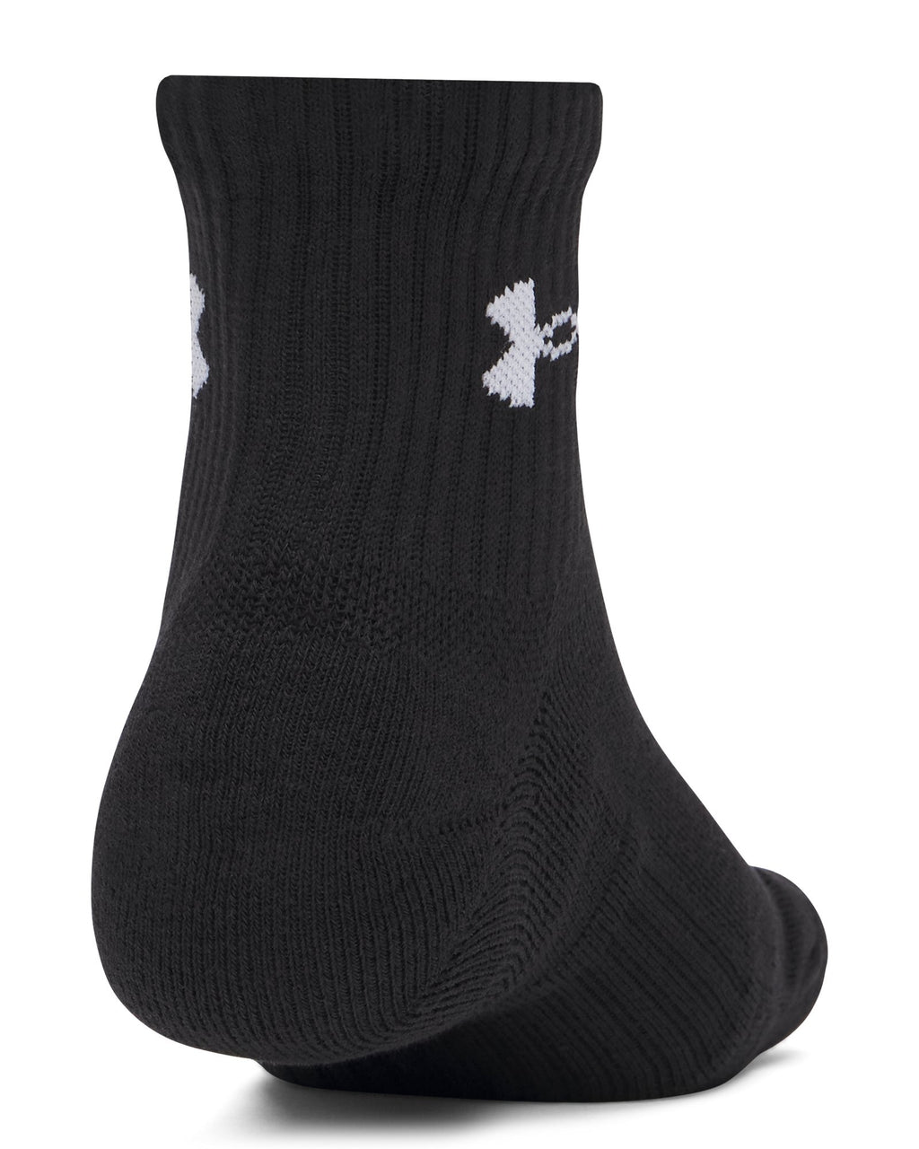 UA Performance Cotton Unisex 3-Pack Quarter Socks - Black