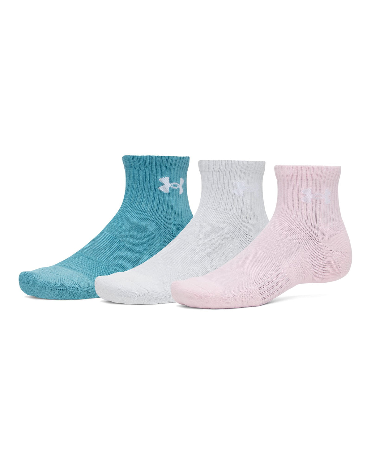UA Performance Cotton Unisex 3-Pack Quarter Socks - Blue