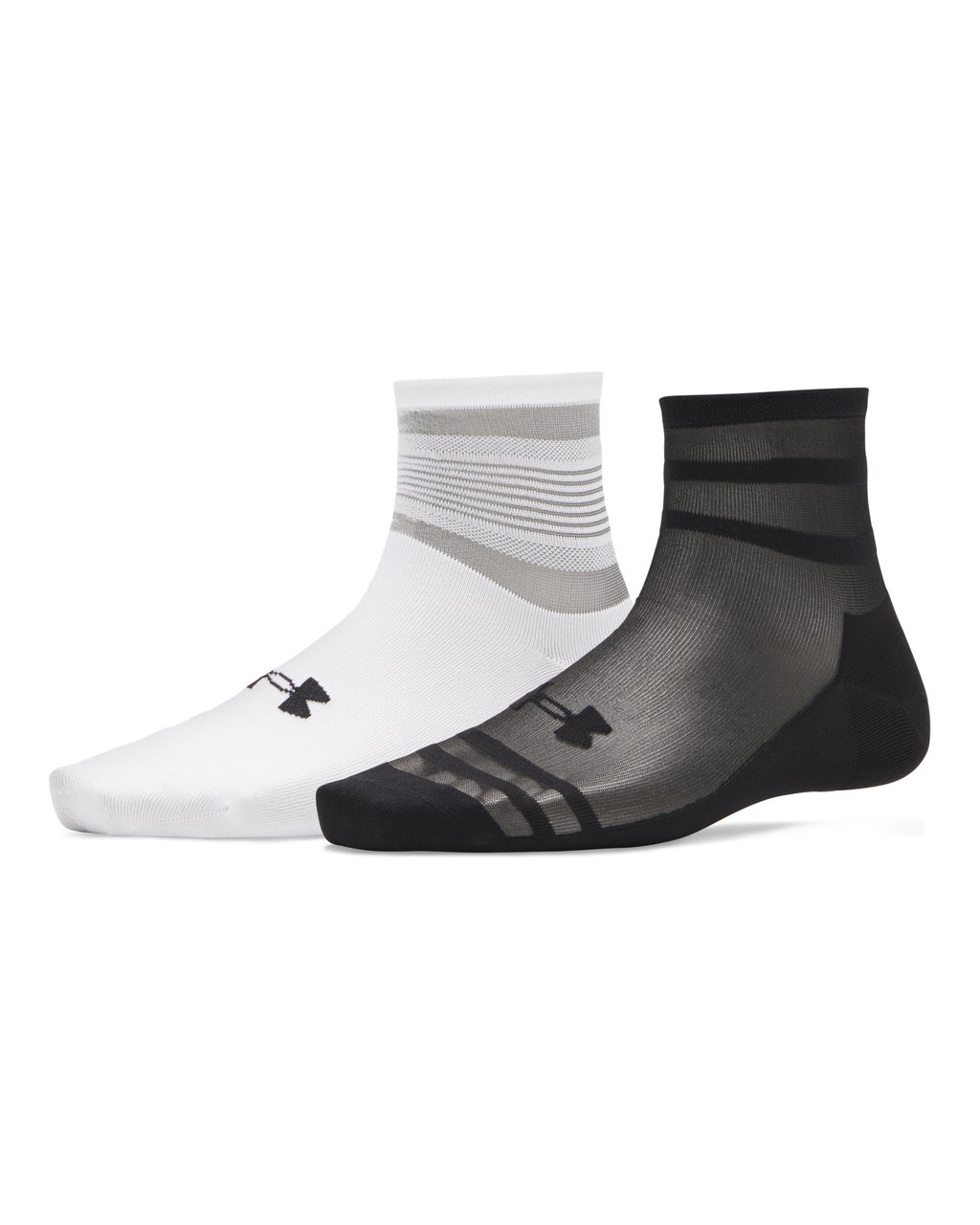 UA Sportswear Sheer Unisex 2-Pack Quarter Socks - Black