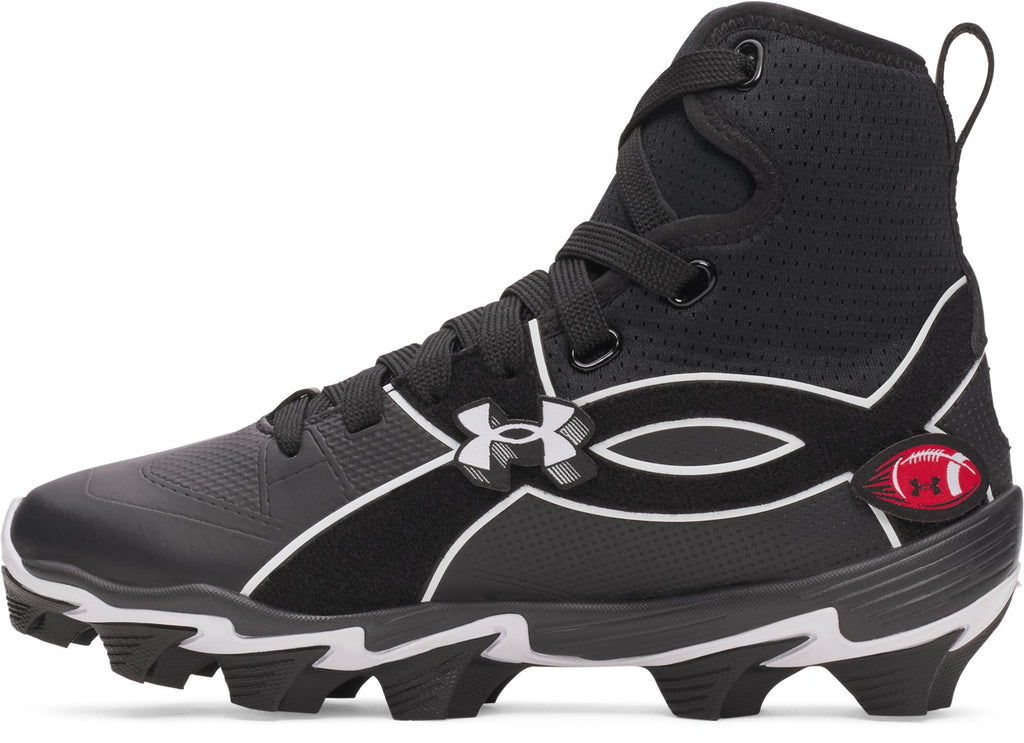 UA Spotlight Icon High RM Jr. Patches Kids' Football Cleats - Black