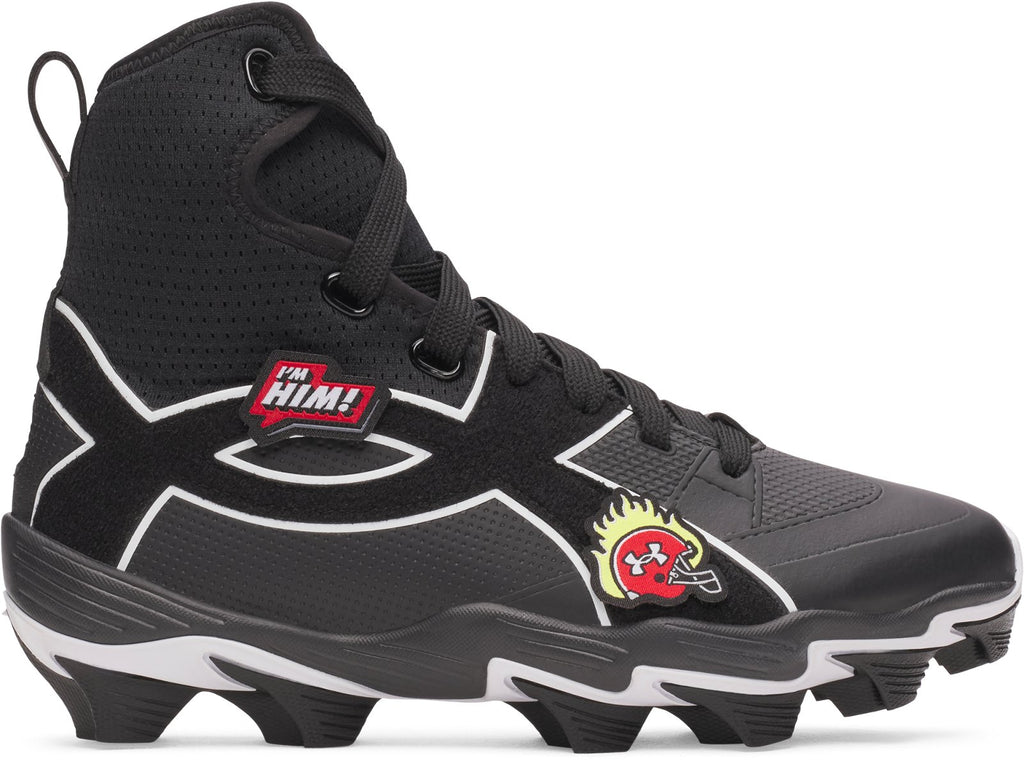 UA Spotlight Icon High RM Jr. Patches Kids' Football Cleats - Black
