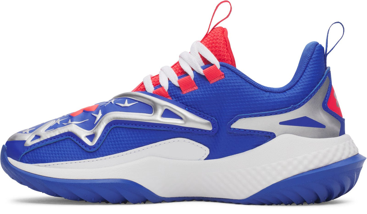UA Harper 11 Turf Jr. USA Boys' Baseball Shoes - White