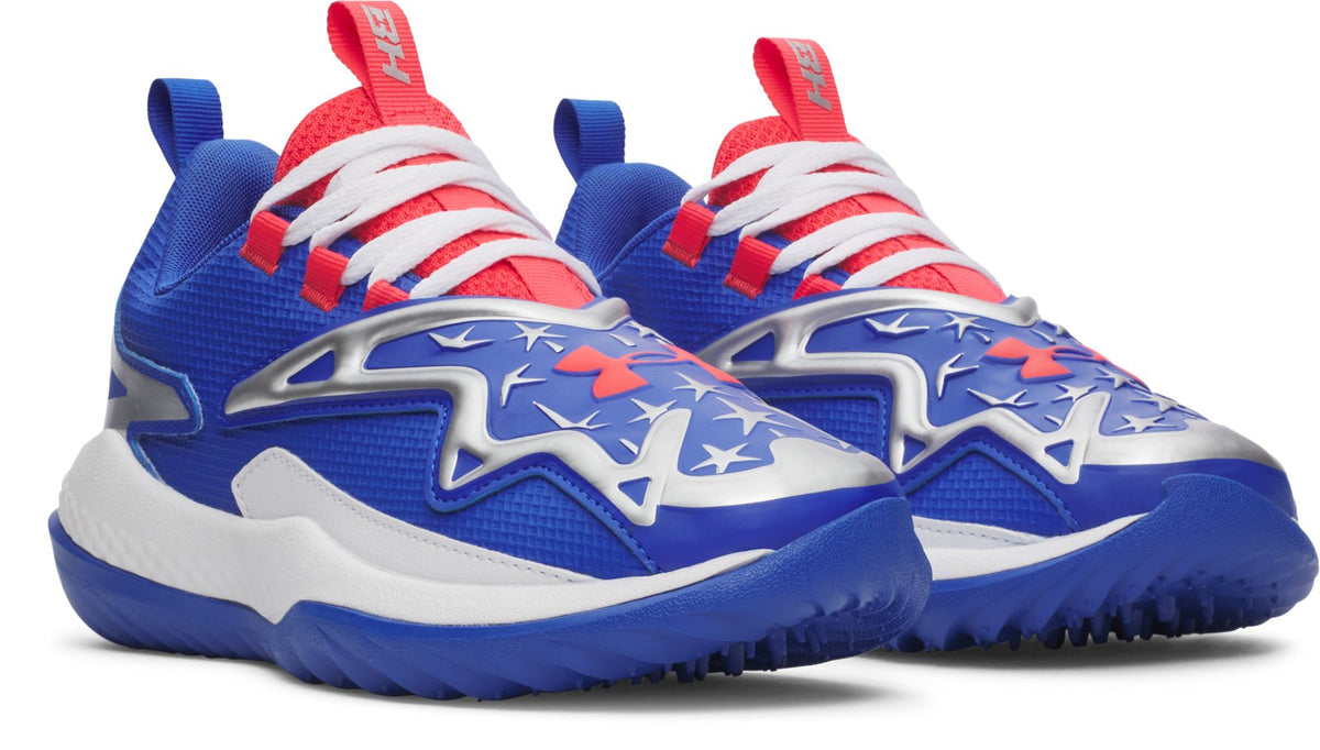 UA Harper 11 Turf Jr. USA Boys' Baseball Shoes - White