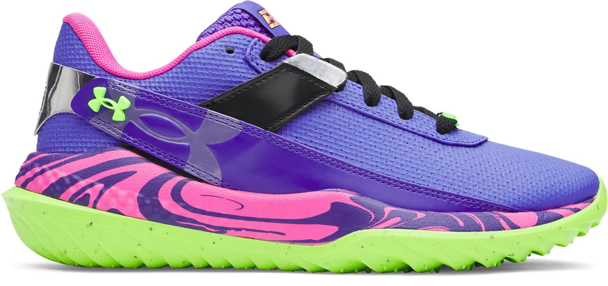 UA Harper 10 Turf Jr. PE 'Mad House' Boys' Baseball Shoes - Blue
