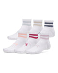UA Essential Unisex 6-Pack Quarter Socks - White