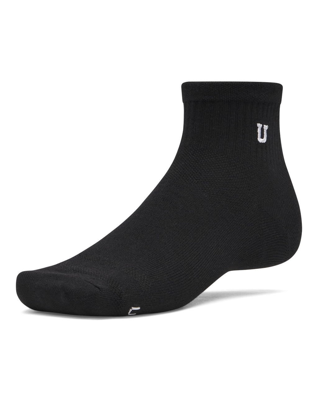 UA Essential Unisex 3-Pack Quarter Socks - Black