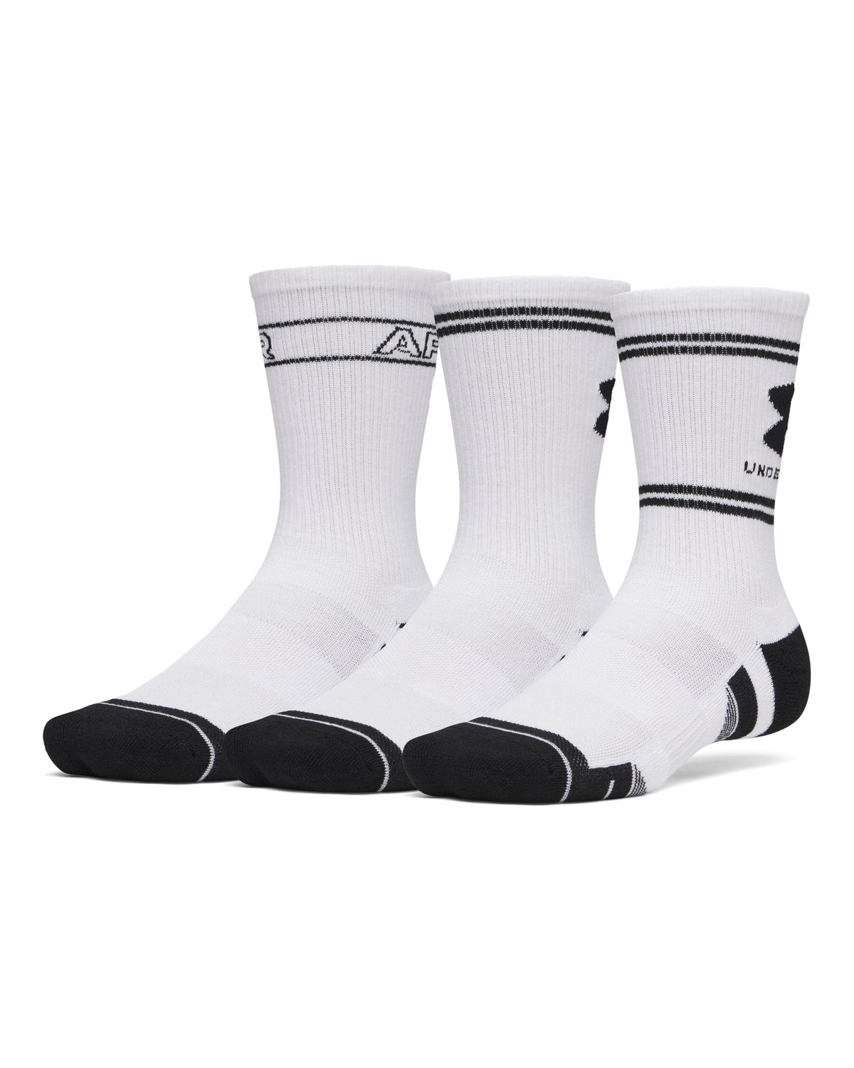 UA Performance Tech Unisex 3-Pack Crew Socks - White