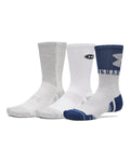 UA Performance Tech Unisex 3-Pack Crew Socks - Blue
