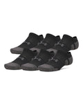 UA Performance Tech Unisex 6-Pack No Show Socks - Black