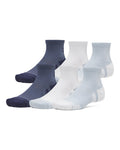 UA Performance Tech Unisex 6-Pack Quarter Socks - Blue