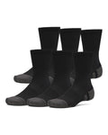 UA Performance Tech Unisex 6-Pack Crew Socks - Black