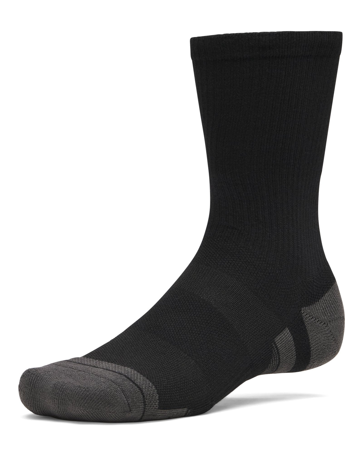 UA Performance Tech Unisex 6-Pack Crew Socks - Black