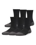 UA Performance Tech Kids' 6-Pack Crew Socks - Black