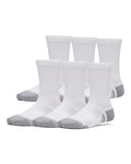 UA Performance Tech Kids' 6-Pack Crew Socks - White
