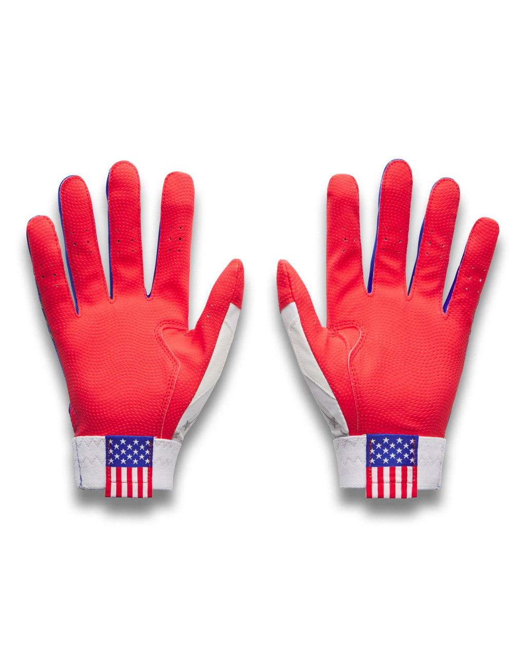 UA Clean Up USA Boys' Batting Gloves - White