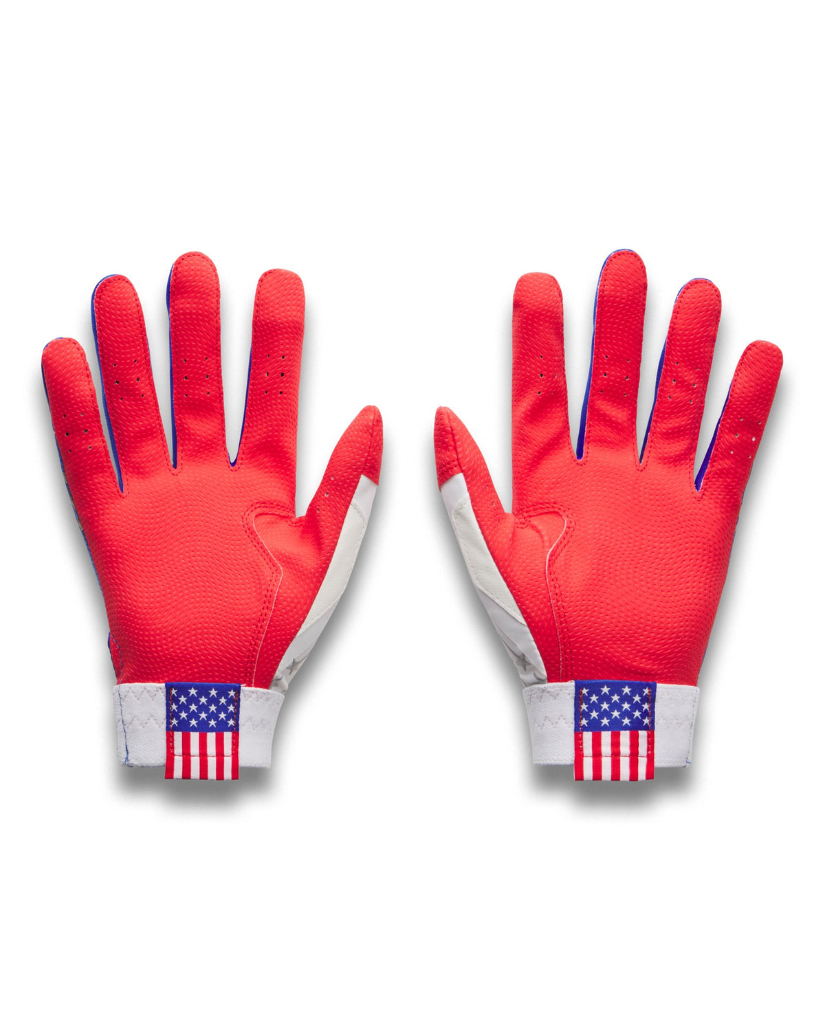 UA Clean Up USA Boys' Batting Gloves - White