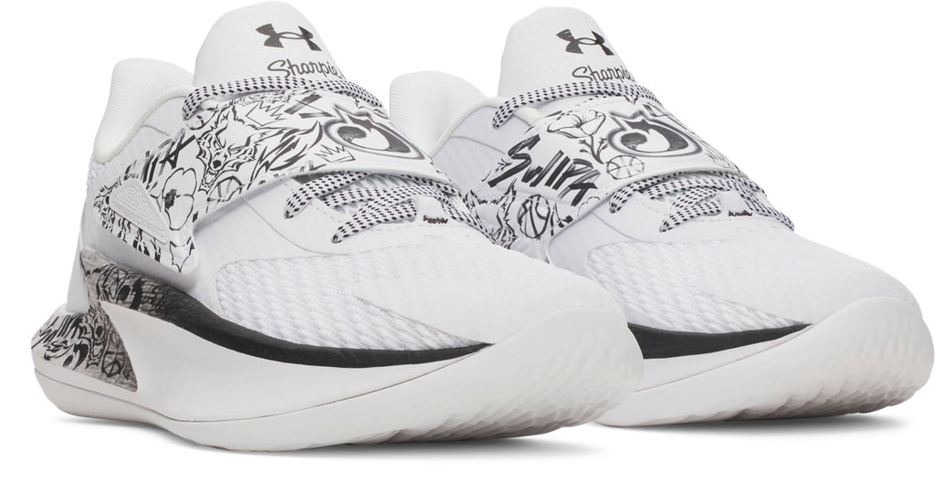 UA D. Fox 2 x Sharpie Grade School Basketball Shoes - White