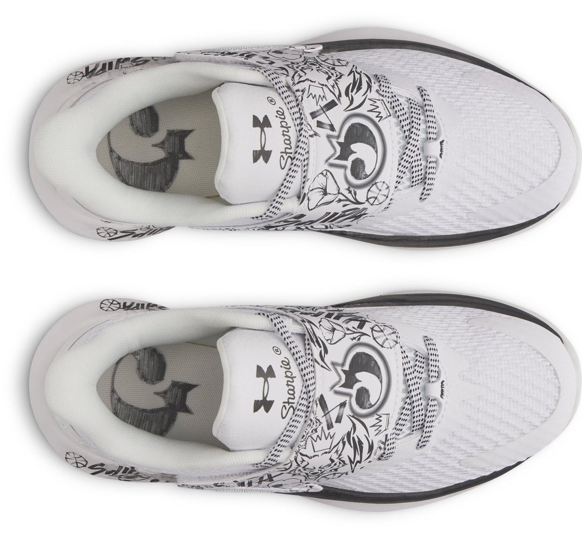 UA D. Fox 2 x Sharpie Grade School Basketball Shoes - White