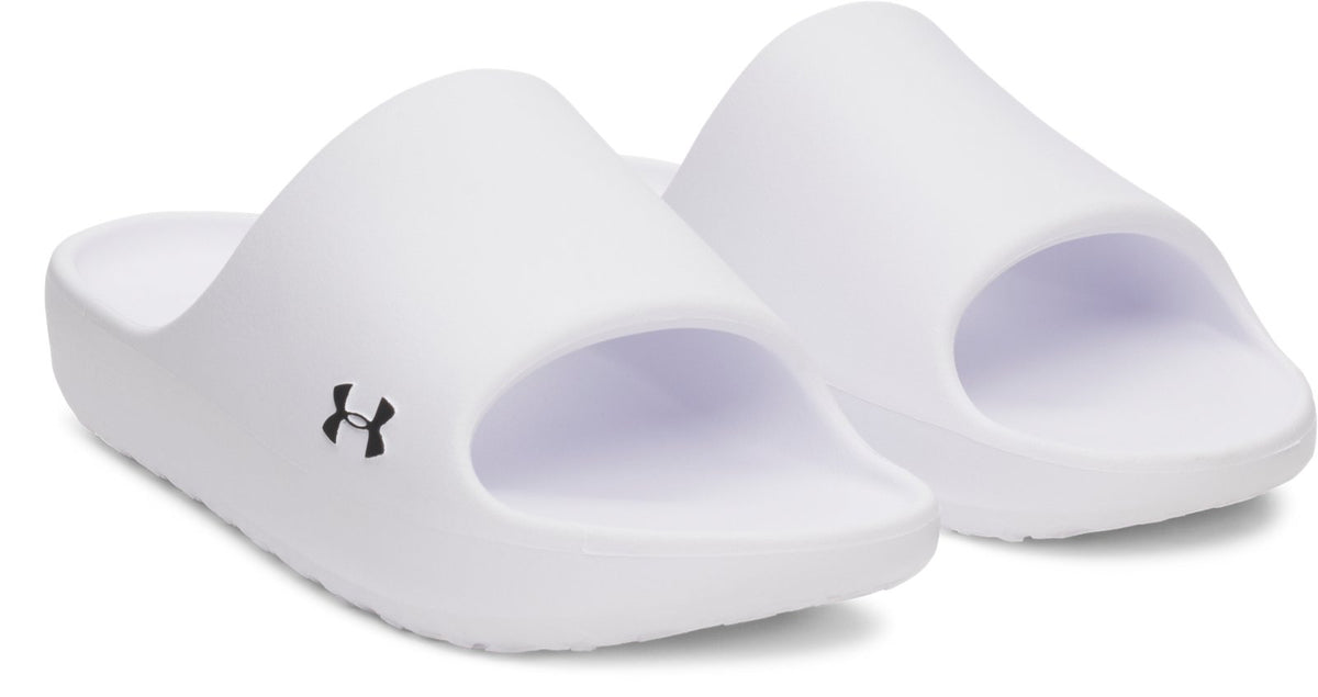 UA Charged+ Cush Unisex Slides - White