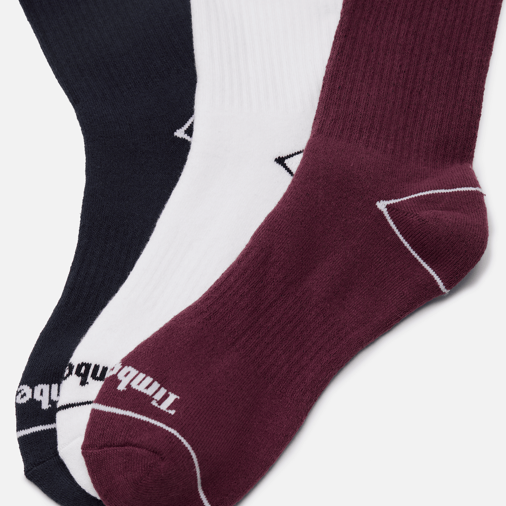 Bowden 3Pack Full Cushion Crew Sock TBL Burgundy ALT1
