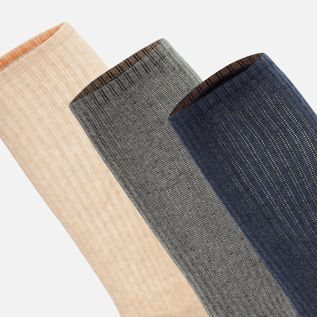 Bowden 3Pack Full Cushion Crew Sock TBL Oatmeal Heather ALT2