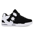 The Women’s Command Shoes from DC Shoes feature a black and white low-top design with a striking white star on the side, black laces, and a chunky white sole that exudes vintage style while providing signature cushioning for all-day comfort.