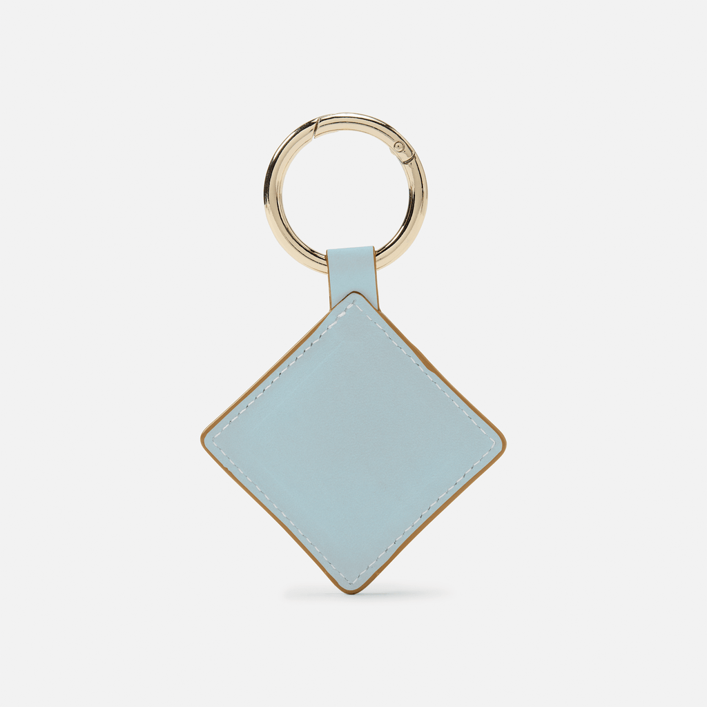 Diamond Leather Keychain TBL Silver Blue ALT1