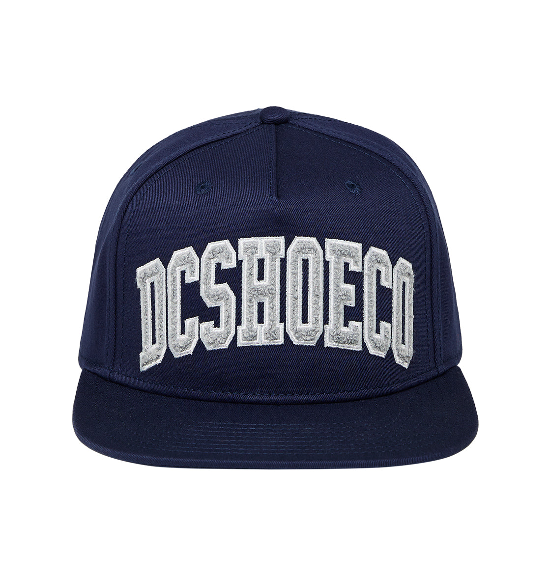 Elevate your streetwear style with the University Cap Snapback by DC Shoes. This estate blue snapback hat features bold, white embroidered DCSHOECO lettering across the front—making it an eye-catching addition to any look.
