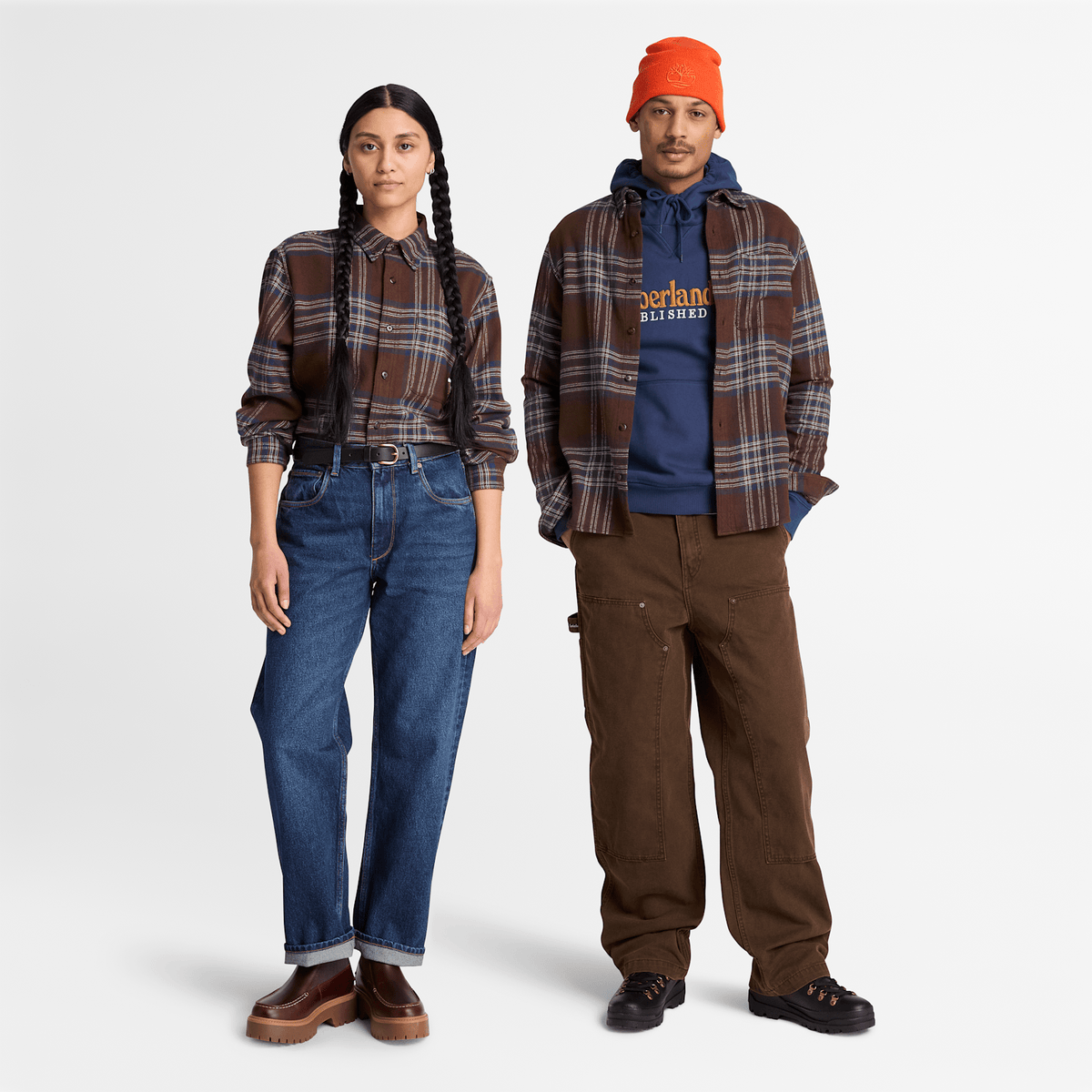 Indigo Check Regular Shirt TBL Chicory Coffee Brown ALT1