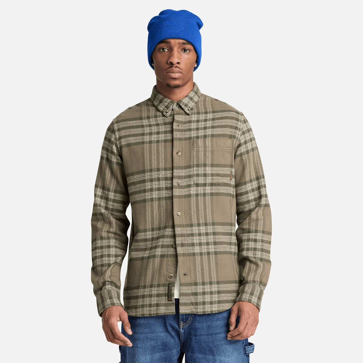 Indigo Check Regular Shirt TBL Dark Olive ALT3