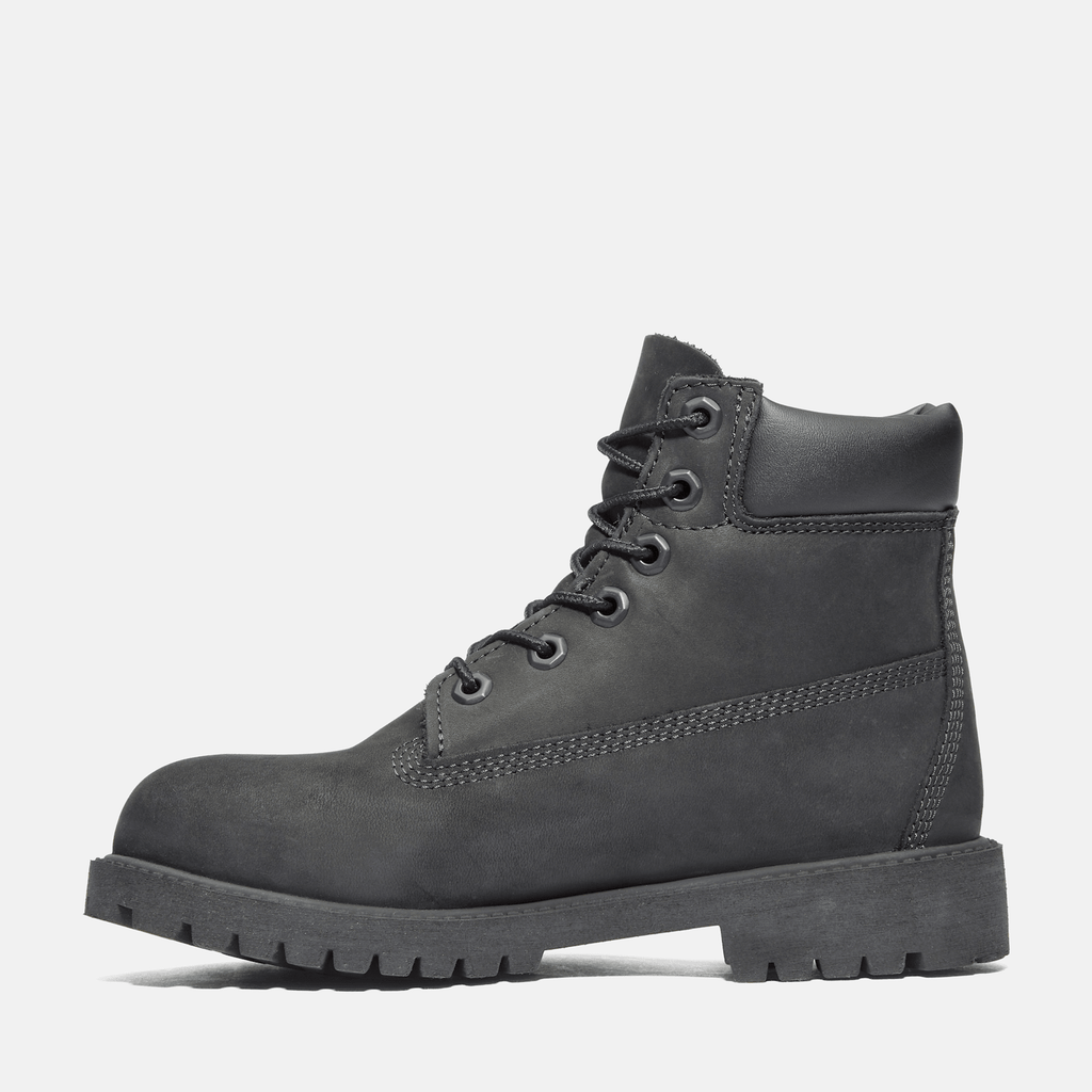 Junior Timberland Premium 6Inch Waterproof Boot TBL Black Nubuck ALT6