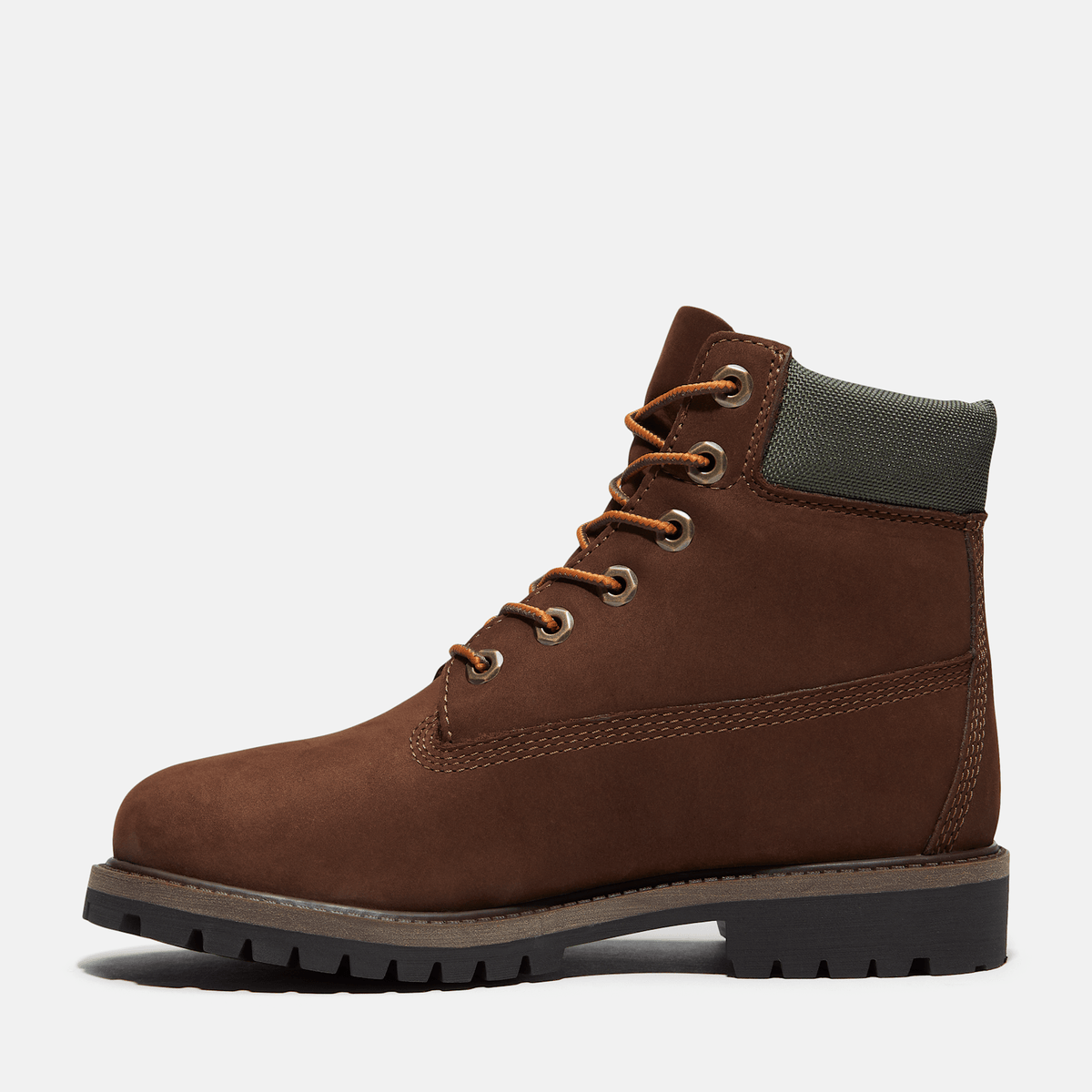Junior Timberland Premium 6Inch Waterproof Boot TBL Dark Brown NubuckGold ALT6