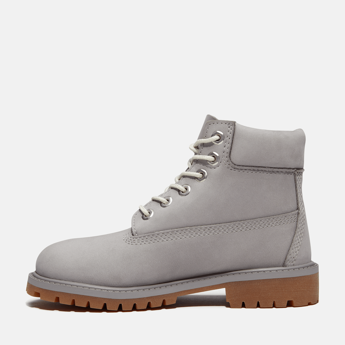 Junior Timberland Premium 6Inch Waterproof Boot TBL Medium Grey Nubuck ALT6