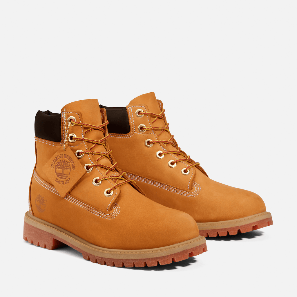 Junior Timberland Premium 6Inch Waterproof Boot TBL Wheat Nubuck ALT4