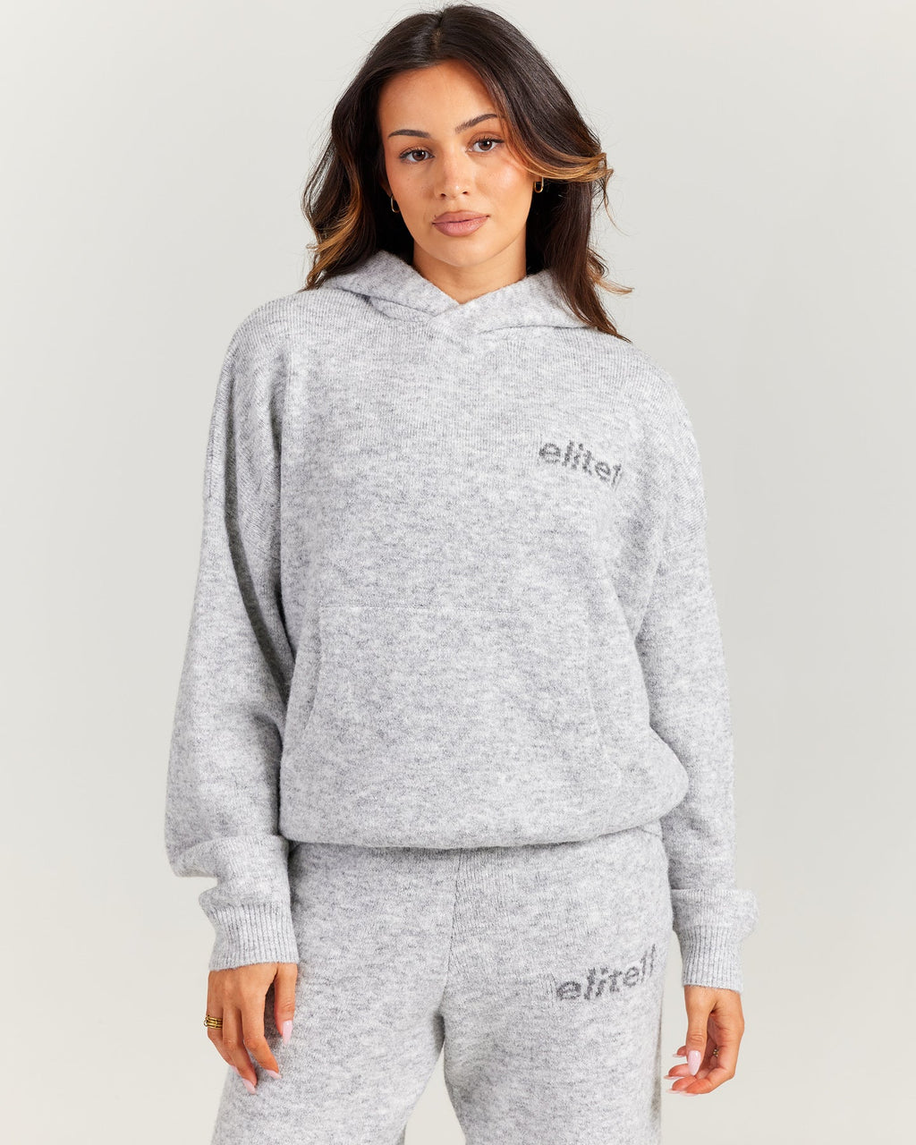 Elite 11 Knitted Hoodie - Grey Marle
