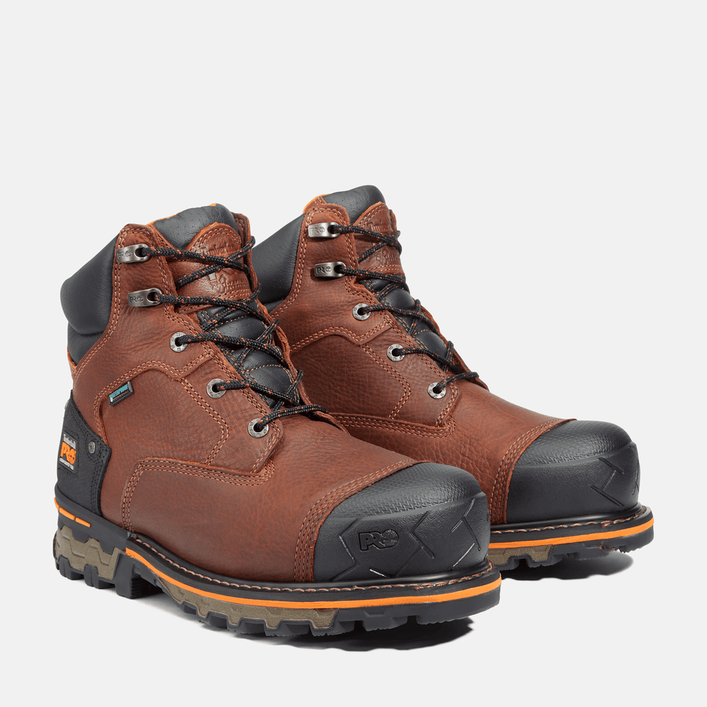 Mens Boondock 6 Composite Toe Waterproof Work Boot TBL Brown ALT4