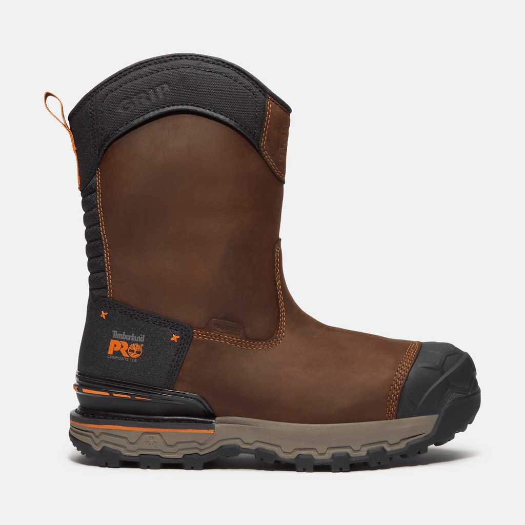 Mens Boondock Ultralight PullOn Composite Waterproof Work Boot TBL Medium Brown FullGrain HERO