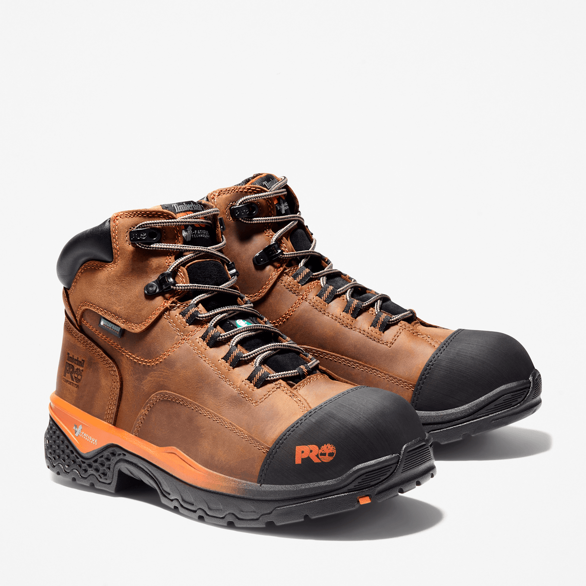 Mens Bosshog 6 Composite Toe Waterproof Work Boot TBL Brown LeatherOrange ALT4