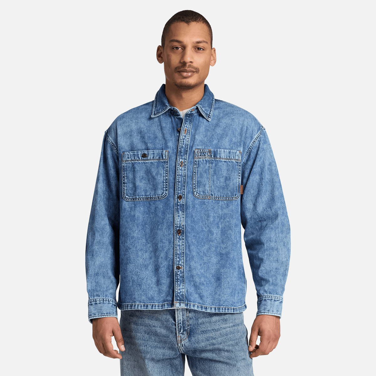 Mens Denim Pocket Shirt TBL Harbor Blue Wash ALT1