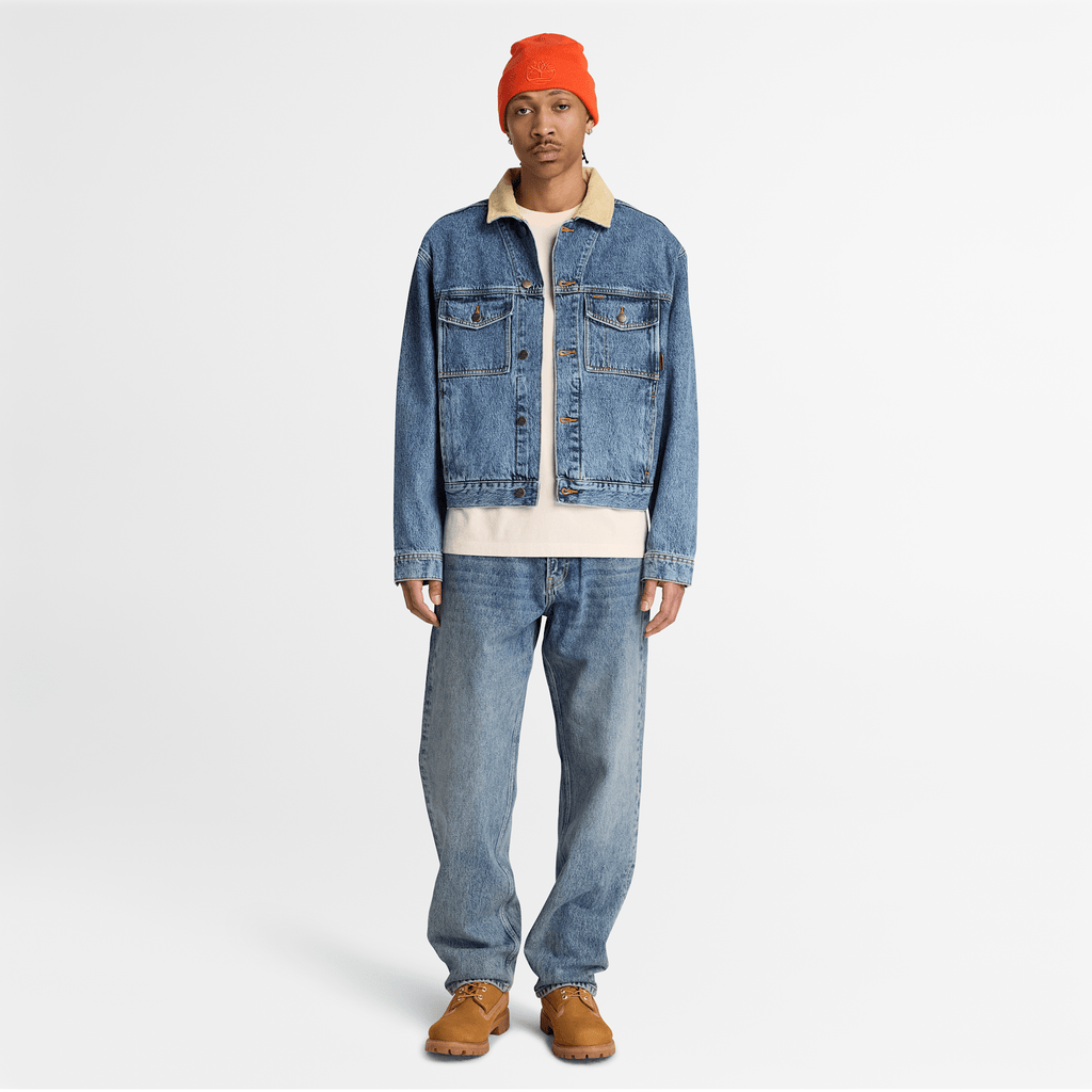 Mens Denim Trucker Jacket TBL Glacier Tint Marble Wash ALT2