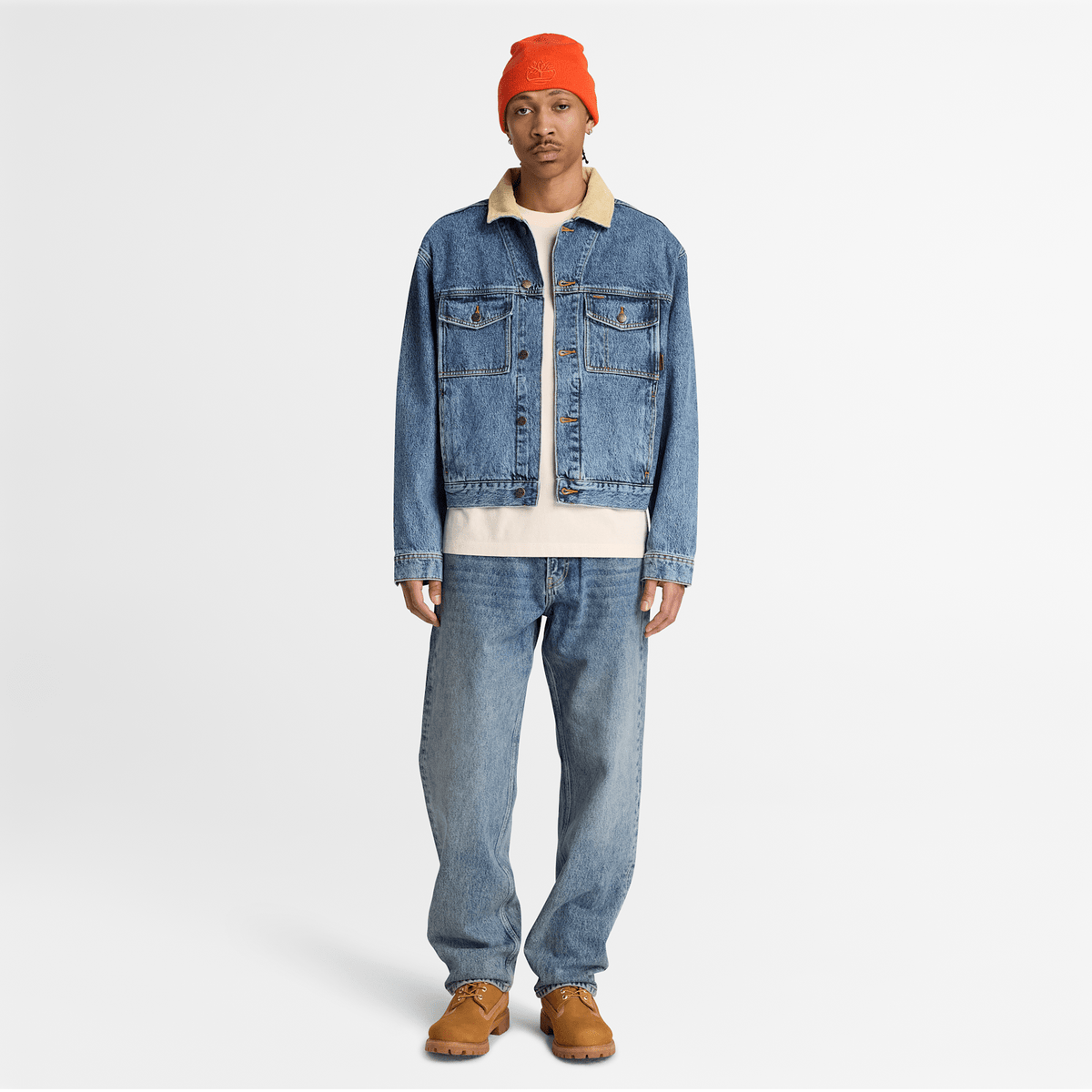 Mens Denim Trucker Jacket TBL Glacier Tint Marble Wash ALT2