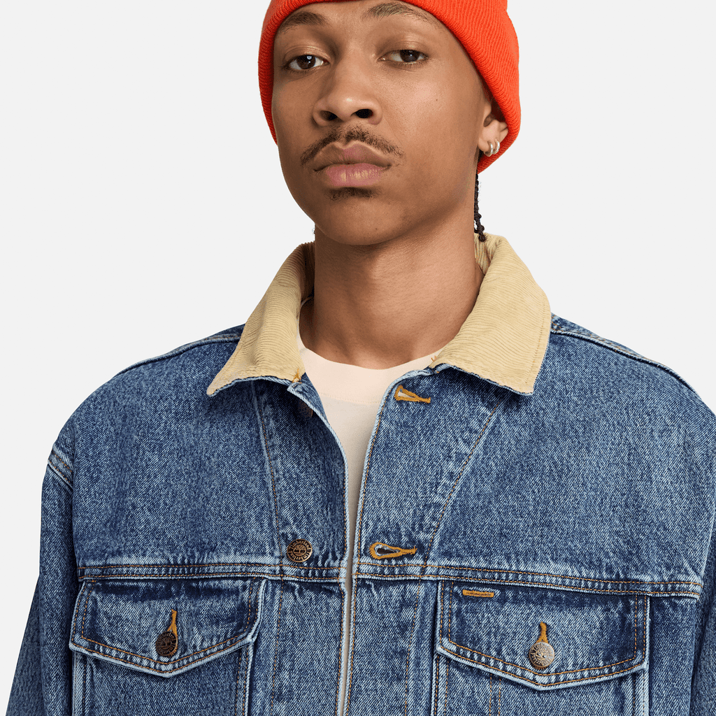 Mens Denim Trucker Jacket TBL Glacier Tint Marble Wash ALT3