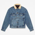 Mens Denim Trucker Jacket TBL Glacier Tint Marble Wash HERO